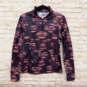 Fila Sport Womens Activewear Jacket Size XS Long Sleeve 1/4 Zip Pockets Striped